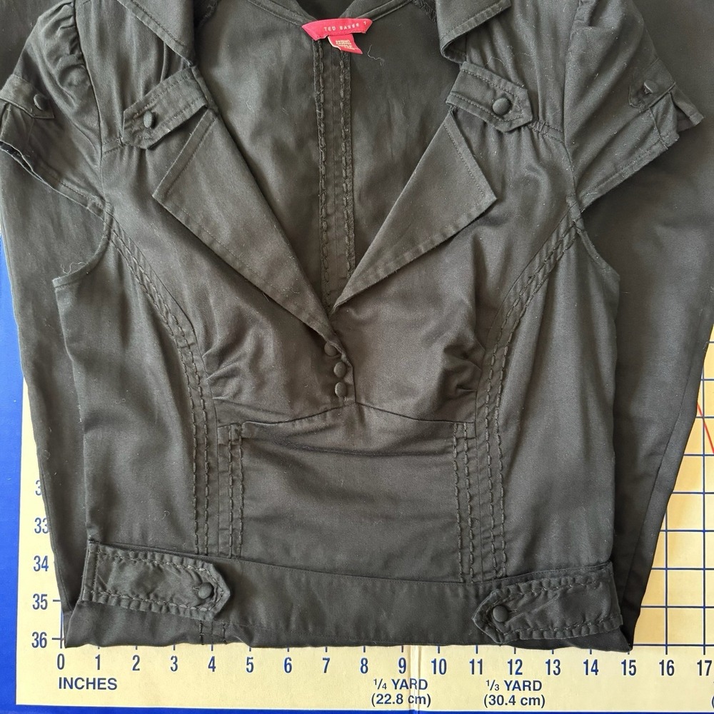 Ted Baker 90s Y2K Black Dress Whimsigoth Pin Up Size 1 Small Rockabilly Pleated - Picture 11 of 14